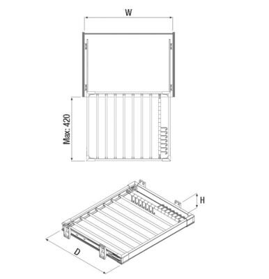 Starax 6205 Gray Trouser Side Rail Aluminum - 2