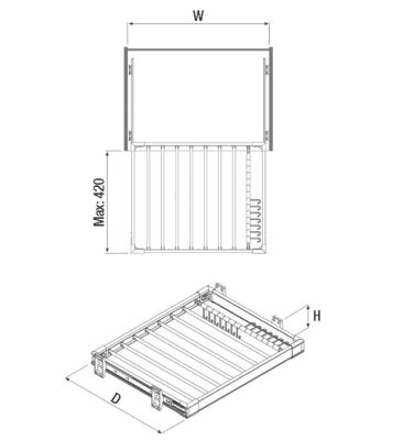 Starax 6206 Gray Trouser Side Rail Aluminum - 2