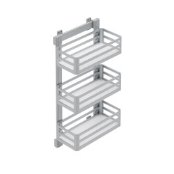 Starax 6271 Grey Aluminum 3-Shelf Unit Left - 1