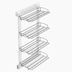 Starax 6742 White Aluminum 4 Shelf Shoe Rack Right (With Brake) - 1