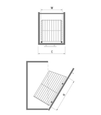 Starax 8015 Kapağa Monte Çamaşır Sepeti 50cm Krom - 2