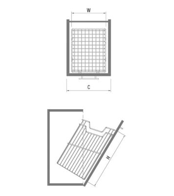 Starax 8114 Askılı Çamaşır Sepeti 45cm Krom - 2