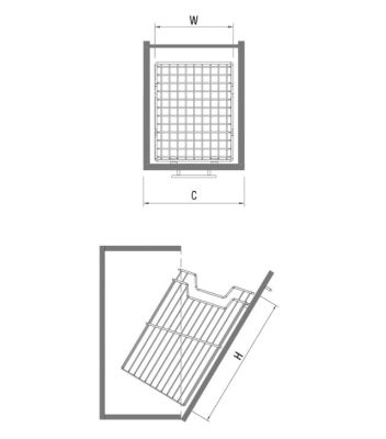 Starax 8115 Askılı Çamaşır Sepeti 50cm Krom - 2