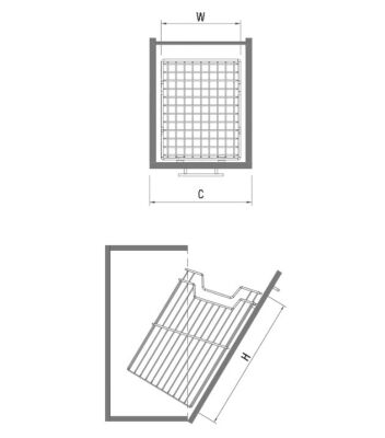 Starax 8116 Chrome Hanging Laundry Basket - 2