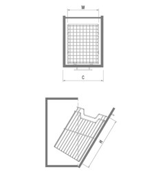 Starax 8117 Askılı Çamaşır Sepeti 60cm Krom - 2