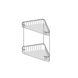 Starax 8856 Chrome Sponge Holder Double Open Corner - 1