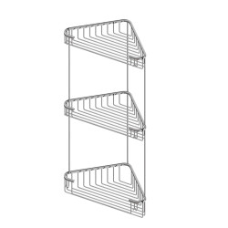 Starax 8858 Chrome Sponge Holder Triple Open Corner - 1