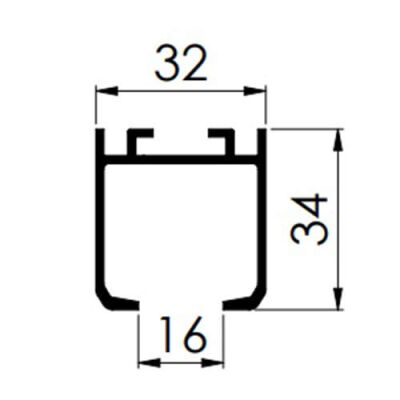 Starax Aluminium Profile Rail Top Rail 2Mt - 1