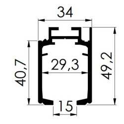 Starax Alüminyum Profil Üst Ray 2 Metre - 1