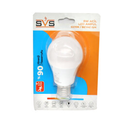 Svs Led Ampül 8W 6500K Şarjlı Beyaz - 1