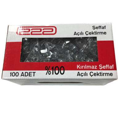 222 Şeffaf Açılı Çektirme 1 Paket 100 Adet - 1