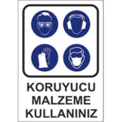 Sym Use Protective Material Warning Sign - 1