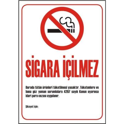 SYM Uyarı Levhası Sigara İçilmez - 1