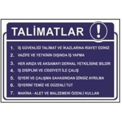 SYM Uyarı Levhası Talimatlar - 1