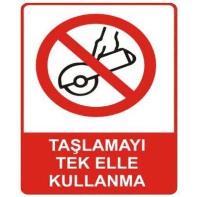 SYM Uyarı Levhası Taşlamayı Tek Elle Kullanma - 1