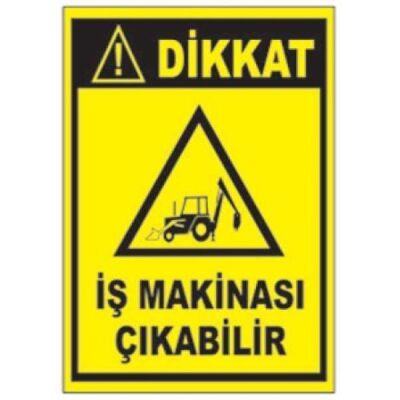 Sym Warning Sign Stw054 Caution Work Machine May Exit - 1