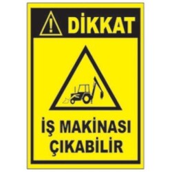 Sym Warning Sign Stw054 Caution Work Machine May Exit - 1