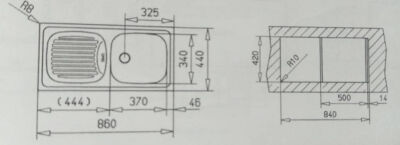 Teka EBM 45 RHD Stainless Microketen Steel Kitchen Sink Left - 3