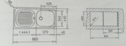 Teka EBM 45 RHD Stainless Microketen Steel Kitchen Sink Right - 3