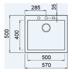 Teka ForSquare 50.40 Tek Hazneli Tegranite Eviye Gri - 3