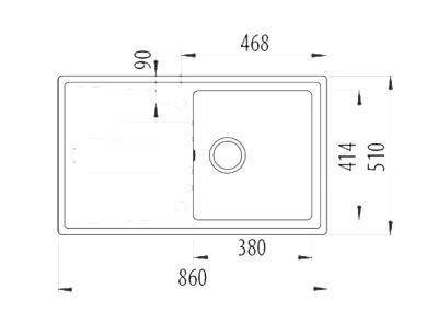 Teka Stone 50 B-TG Tek Hazneli Tegranite Evye Metalik Siyah - 3