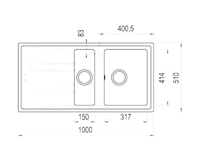 Teka Stone 60 B-TG İki Hazne Tegranite Eviye Beyaz - 4