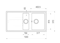 Teka Stone 60 B-TG İki Hazne Tegranite Eviye Metalik Siyah - 4