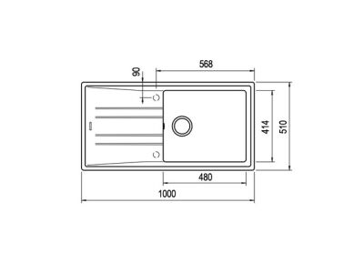 Teka Stone 60 L-TG Tek Hazneli Tegranite Evye Metalik Siyah - 3