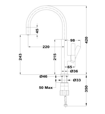 Teka Fot 915 Faucet Black - 6