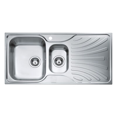 Teka Nerissa 60 B 1.5 Bowl Microketen Steel Kitchen Sink Right - 1