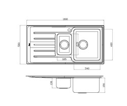 Teka Princess 60 B 1.5 Bowl Stainless Steel Kitchen Sink Left - 4