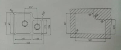 Teka Stage BE 1/2B 625 1.5 Bowl Stainless Steel Kitchen Sink Right - 5