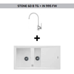 Teka Stone 60 B-TG Beyaz Eviye + IN 995 FW Beyaz Batarya Seti - 1