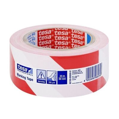 Tesa 60760 İşaret Bandı 33X50 Kırmızı Beyaz - 1