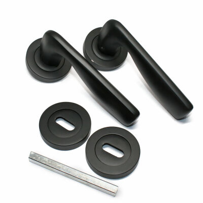 Tiviti Door Handle Ilgaz Black Round Badge - 1