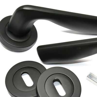 Tiviti Door Handle Ilgaz Black Round Badge - 2