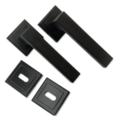 Tiviti Door Handle Kale Room Square Badge Black - 2