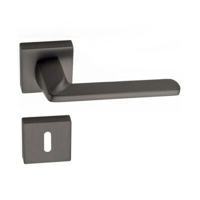 Tiviti Door Handle Piramit Model, Matte Black Square Rosette - 1