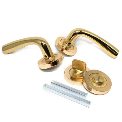 Tiviti Rosette Door Handle Yesim Model, Gold - 1