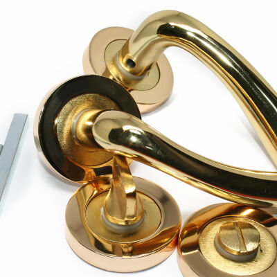 Tiviti Rosette Door Handle Yesim Model, Gold - 2