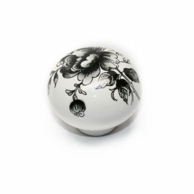 Tomurcuk Porcelain Button Handle Smoked Pattern - 1