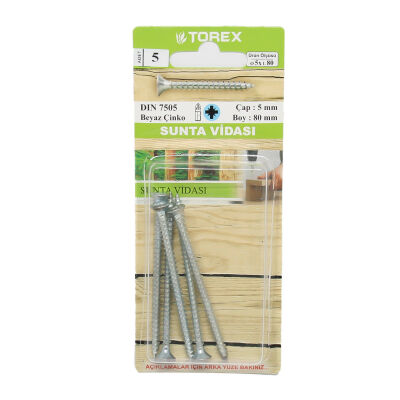 Torex Sunta Vidası 5 x 80 1 Paket: 5 adet - 1