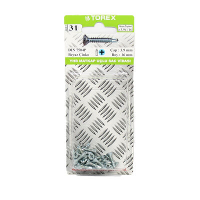 Torex Y.H.B.Self Drilling Screw 3.9X16 (1Pack: 31 Pieces) - 1