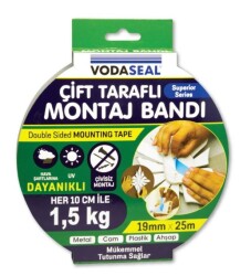 Vodaseal Çift Taraflı Montaj Bandı 19mmx25Mt - 1