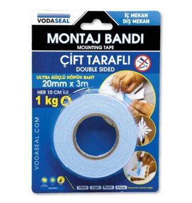 Vodaseal Çift Taraflı Montaj Bandı 20mmx3Mt - 1