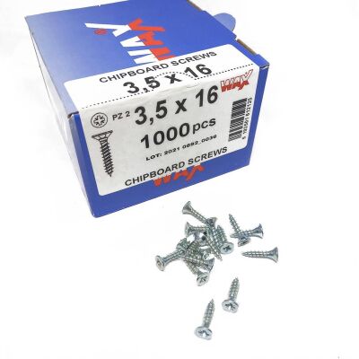 Wax Chipboard Screw 3.5X16 (1000 Pieces) - 2