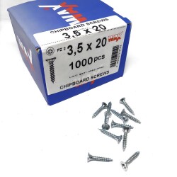 Wax Chipboard Screw 3.5X20 (1000 Pieces) - 2