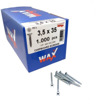 Wax Chipboard Screw 3.5X35 (1000 Pieces) - 2