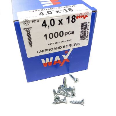 Wax Chipboard Screw 4.0X18 (1000 Pieces) - 2