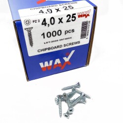 Wax Chipboard Screw 4.0X25 (1000 Pieces) - 2